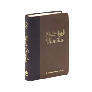 Bíblia da Família com capa marrom e design elegante