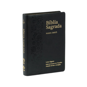 Bíblia Letra Gigante com Harpa Cristã em capa preta